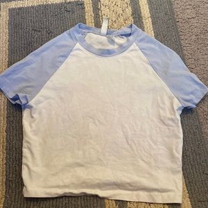 Crop t shirt blue/white